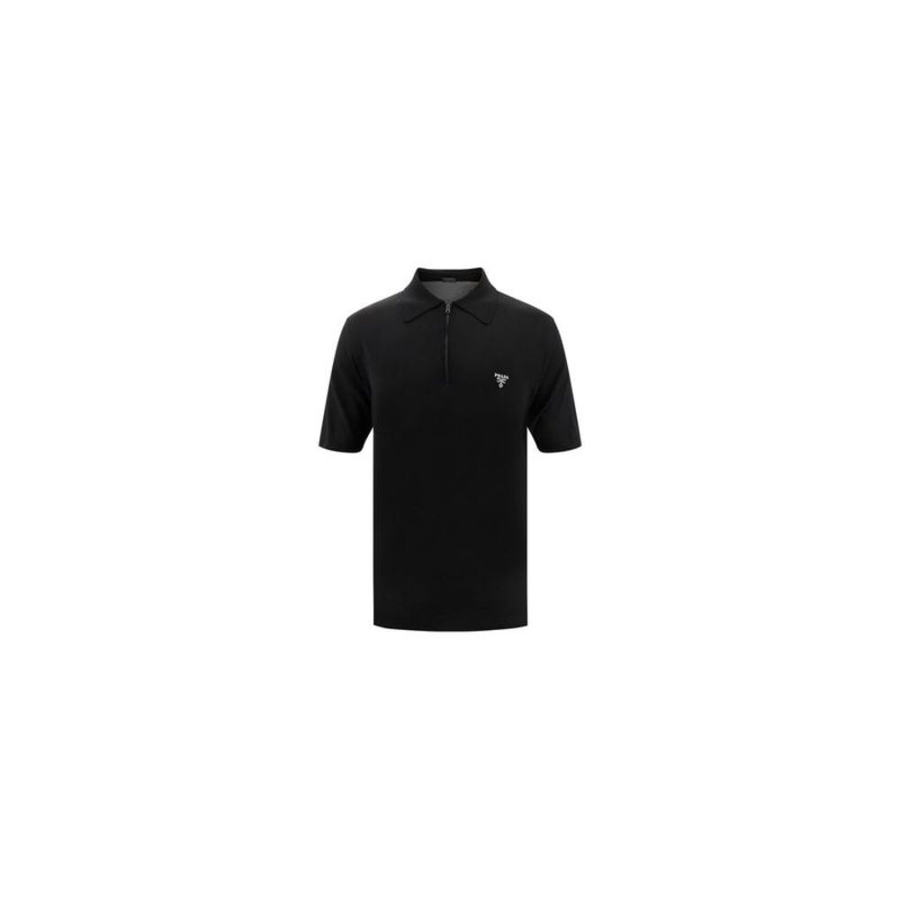 Prada Black Wool Oves Aries Polo Men's Shirt